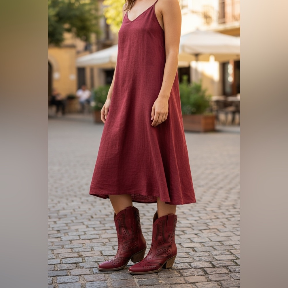 Dingo Burgundy Ankle Boots western cowboy